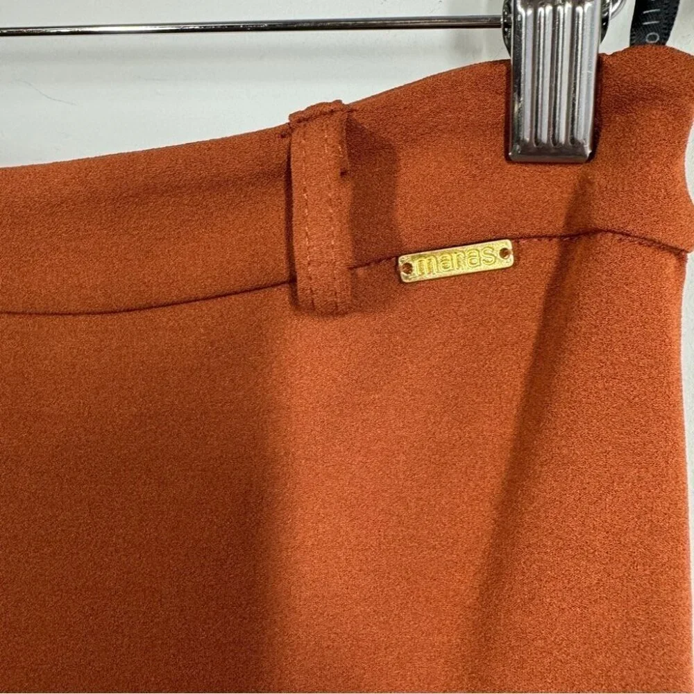 Mara’s Collection Rust Orange Pants Sleek Straight Leg Workwear Size Medium
